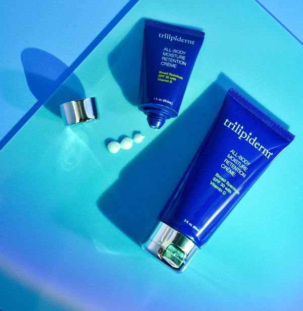 Trilipiderm 3 x All-Body Moisture Retention Creme 3x and All-Body Moisture Retention with Spf 30 Broad Spectrum 3oz size Travel Size 6-pack Sets - Air Travel, Gift, Purses, Gym Bag Lotion