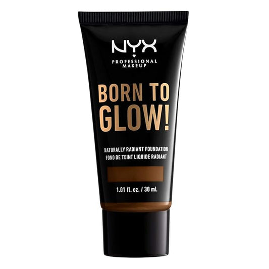 NYX PROFESSIONAL MAKEUP Born To Glow Naturally Radiant Foundation, Medium Coverage - Walnut