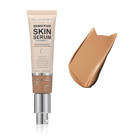 PHOERA Essence Foundation,Hydrating Waterproof and Light Long Lasting Hypoallergenic Full Coverage Foundation Serum. (N04 Sand)