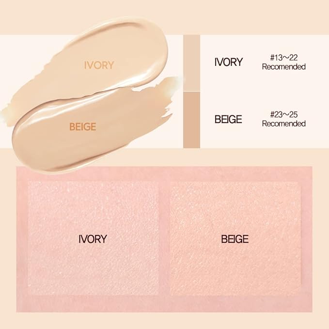 Espoir Pro Tailor Be Natural Cushion Ivory 0.5 oz with 0.5 oz Refill | Thin, Micro Layering Natural Dewy Coverage Foundation Cushion | Long-lasting Dense, Even Skin Texture | Korean Cushion Foundation