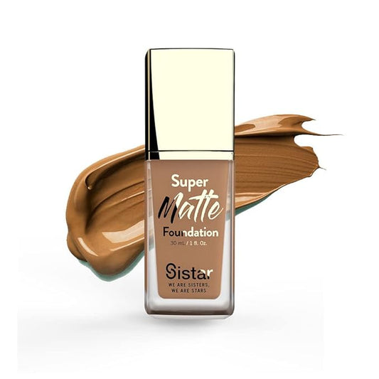 Sistar Super Matte Foundation Perfecting Liquid Foundation Full Coverage Control Shine Weightless Longwearing 30 mL / 1 fl. oz. (Nutmeg)