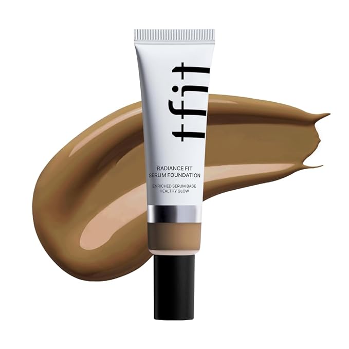 TFIT Radiance Fit Serum Foundation - Flawless Coverage, Dewy finish, Long-lasting, Lightweight, Korean Makeup,1.05 Oz. (W06 Bronze, 1.05 Oz.)