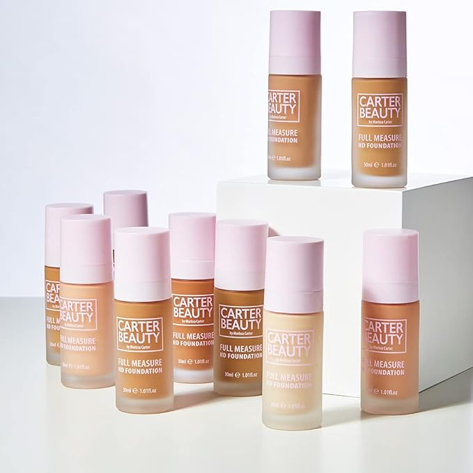 Carter Beauty Full Measure HD Foundation - Lightweight, Full Coverage Matte Formula - Water-Based, Super Soft Skin Perfector - Vegan And Cruelty Free, Paraben And Sulfate Free - Truffle - 1.01 OZ