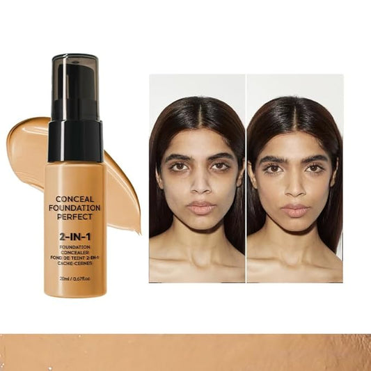 6 Colors Liquid Foundation Long-Lasting,Poreless Liquid Oil Concealer Foundation For All Skin Type,Waterproof & Sweat-Proof,Easy To Push Away,Flawless Finish Foundation,Balanced Skin Color