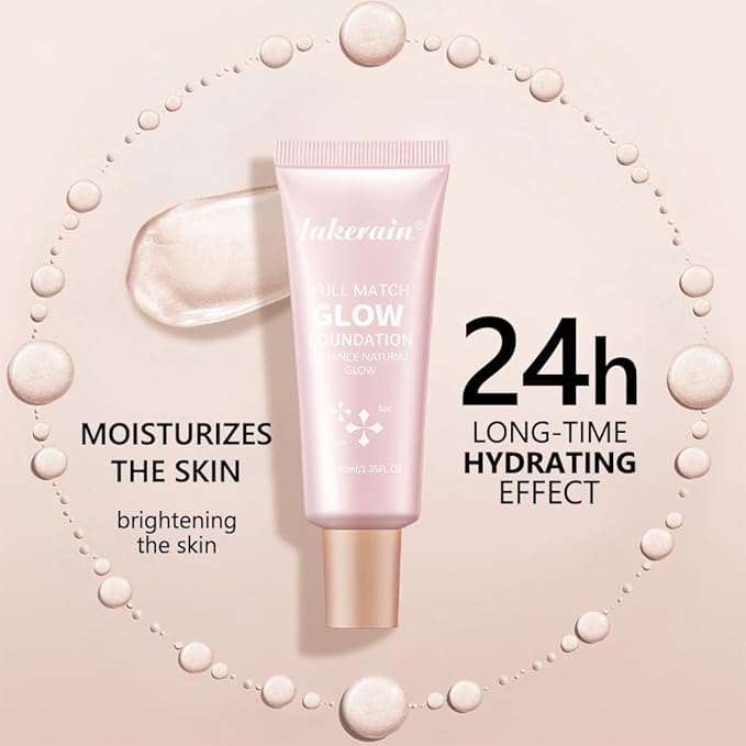 Full Match Glow Foundation, Enhance Foundation Natural Glow, Professional Coverage for a Flawless Look (Deep, Large)