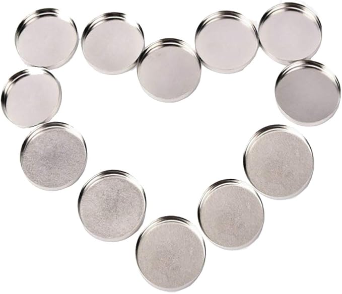 50 Pcs 26mm Empty Round Metal Tin Palette Pans Cosmetic Eyeshadow Blush Organizer for Magnets Cosmetic Palettes