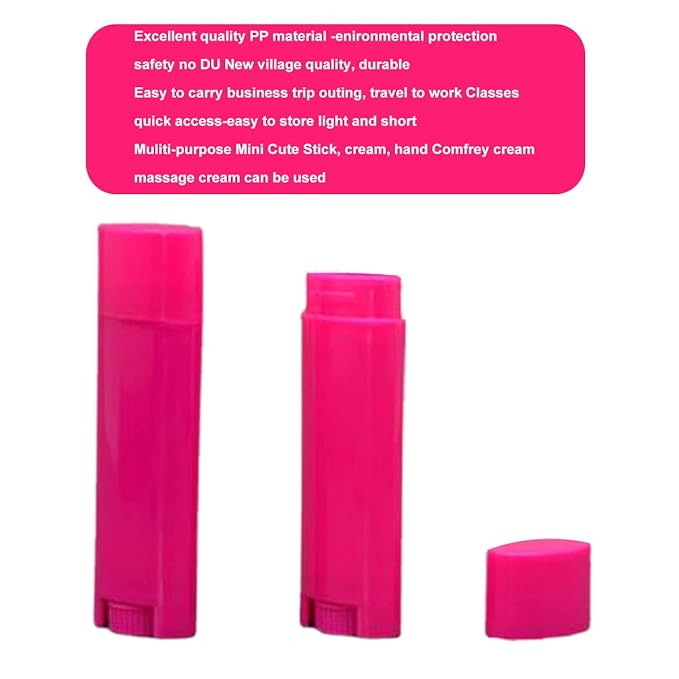 5ml 25Pcs Empty Oval Deodorant Lip balm Tubes Containers Twist-up Refillable Containers for Lipstick,Chapstick,Homemade Lip balm,DIY Deodorants(Hot Pink)
