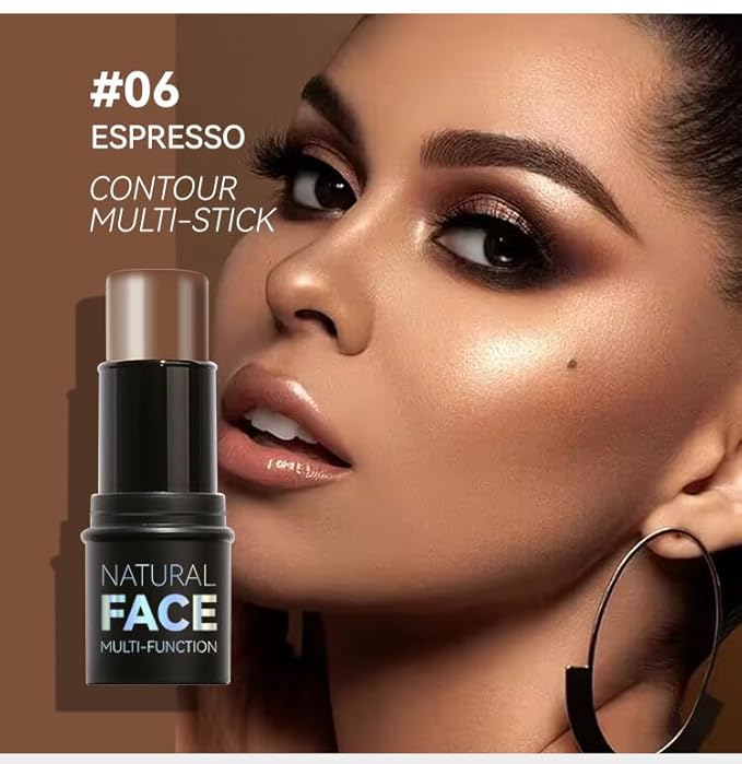 3 Pcs Face Contour Sticks Set, Shades with Highlighter & Contour & Blush Sculpted Complexion Wand Contour Long Lasting Natural Buildable Highlighters Contour Contouring Bronzer (01, 05, 06)