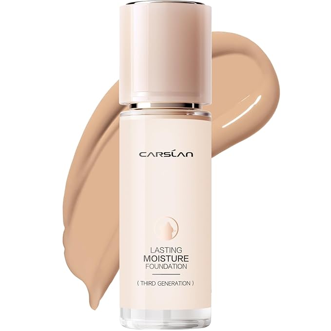 Lasting Moisture Foundation, 24H Longlasting Medium Coverage Dewy Finish Face Makeup, Poreless, Lightweight, Hydrating Liquid Foundation For Dry Skin, M01