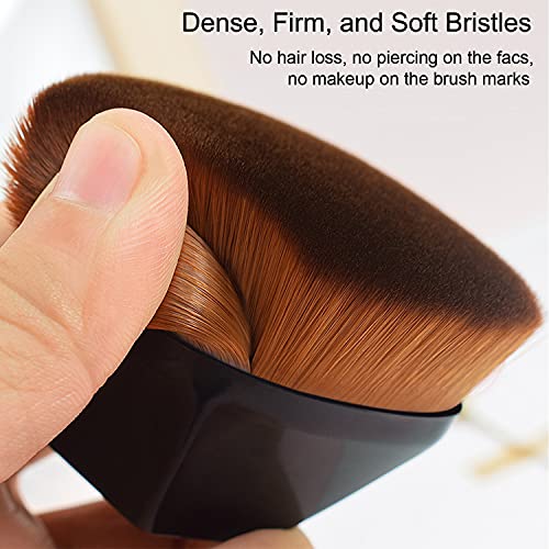 Mushroom Head Air Cushion CC Cream Natural Foundation,Phoera Powder, Bright Makeup Base Long Lasting with Makeup Sponge and Flat Top Kabuki Foundation Brush (# 02 Natural)