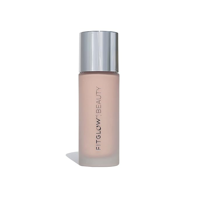 Fitglow Beauty - Natural Foundation+ Photo-Filtering Foundation | Vegan, Woman-Owned Clean Beauty (F1 - Fair, Neutral Undertones)