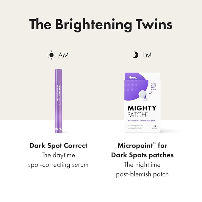 Hero Cosmetics Dark Spot Correct Spot-Fading 15% Vitamin C plus Hyaluronic Acid Serum. Improves the Look of Post Blemish Marks in 7 Days. Twist Applicator and Rollerball Tip for Easy Application. 10mL