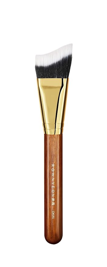 Desert Oak Series Terraced Contour Brush - 27mm Dual-Height Design with 5mm Flat Edge & 22mm Slope for Precision Sculpting, Bubinga & Brass (CM 191)