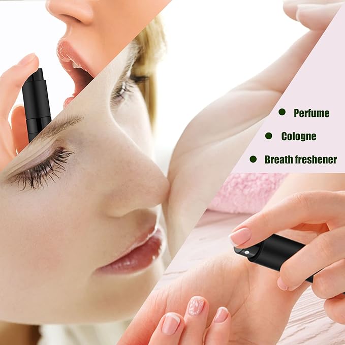 2 PCS/8ml Portable Mini Perfume Atomizer bottles, Empty Refillable Spray Bottle with 3 Types of Refill Tools, Pocket Travel Perfume Sample Bottles(Pink)