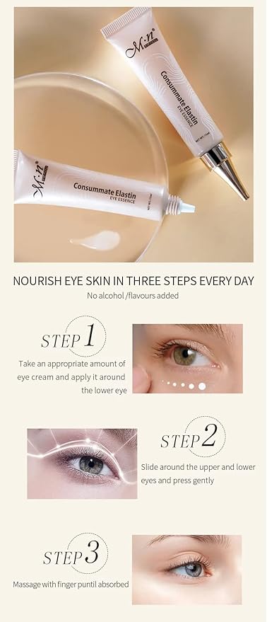 Consummate Eye Essence Elastin Anti Aging Eye Serum | Visibly Reduce Under Eye Wrinkles, Puffiness, Bags and Dark Circles | By The Clique