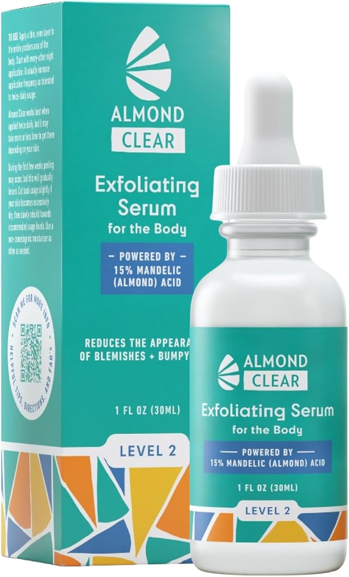 Body Clearing Serum [1 Fl Oz] Level 2 Acne Serum - Advanced Formula for Body Acne, Folliculitis, Back, Butt, Chest, Thighs, Shoulders - Mandelic Acid