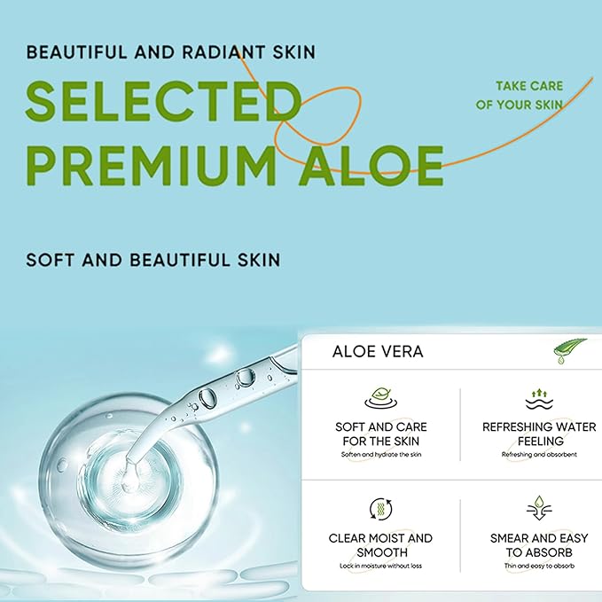 Aloe Vera Daily Skin Care Set Daily Moisturizing & Nourishing Fresh Aloe Essence Skin Care Set Vitamin Essence Six-piece Set For Valentine's Day And Festival Day