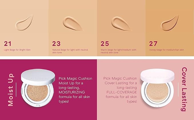 MISSHA Magic Cushion Foundation No.23 Natural Beige for light with neutral skin tone - Flawless Coverage, Dewy Finish, Easy Application for All Skin Types