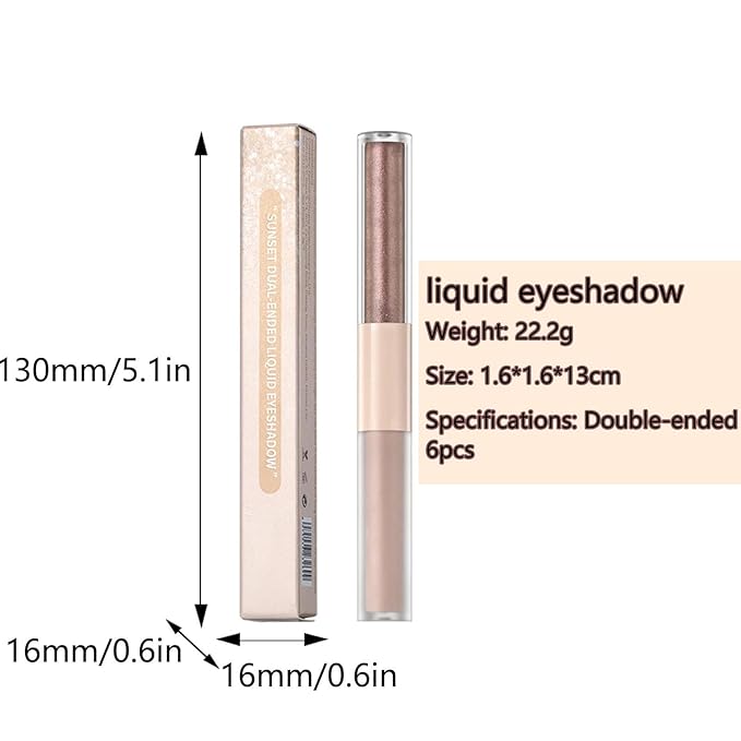 Dark Brown Liquid Eyeshadow Bronze Matte Metallic Double Ended Glitter Eyeshadow Sticks For Eyes Pencil Primer Base Quick Drying Waterproof Long Lasting Highlight Stick Shadow Pen Eye Makeup(#5)