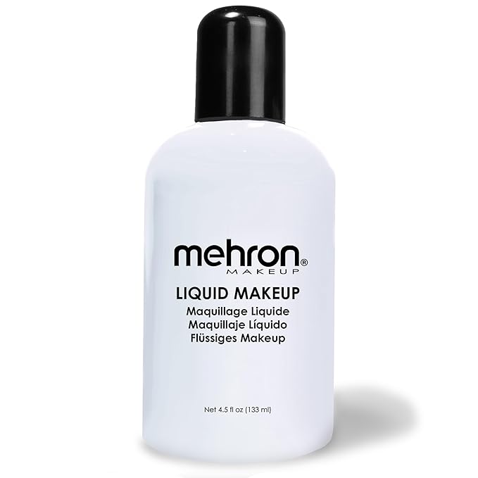 Mehron Makeup Liquid Makeup | Face Paint and Body Paint Perfect for Halloween, Cosplay I Air Brush Compatible 4.5 oz (133 ml) (MOONLIGHT WHITE)