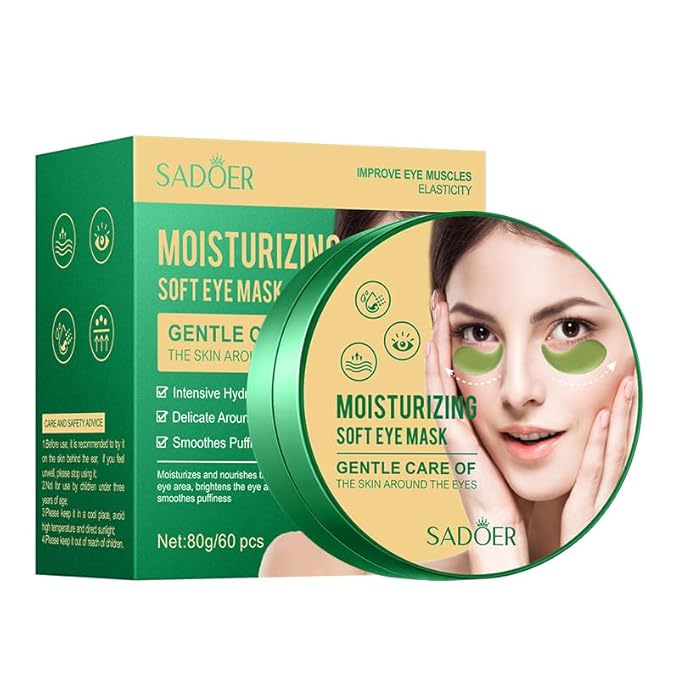 60pcs/30pairs Green Moisturizing Eye Mask, Moisturizing Soft Eye Mask, Gentle Care Of The Skin Around The Eyes, Moisturizes And Nourishes The Eye Area, Smoothes Puffiness 80g