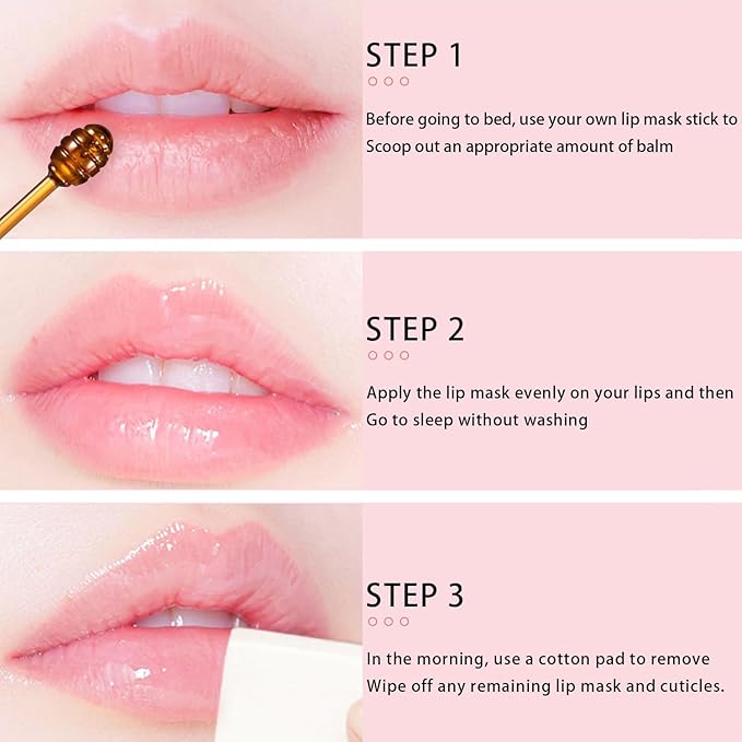 4PCS Bee Lip Balm Honey Pot, Honey Strawberry Lip Balm Lip Mask with Stick, Moisturizing Sleeping Lip Mask Day & Night Lip Care - Hydrate Repair Prevent Dry Cracked Scrub (2 Honey & 2 Strawberry)