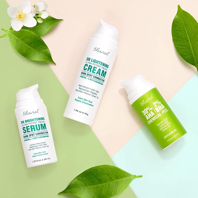 Ebanel Chemical Peel for Face, AHA BHA Exfoliator, Glycolic Acid Peel, Salicylic & Lactic Acid Face Peeling Gel, Infused with Green Tea & Chamomile for Acne Scars, Dark Spots, Wrinkles, Fine Lines