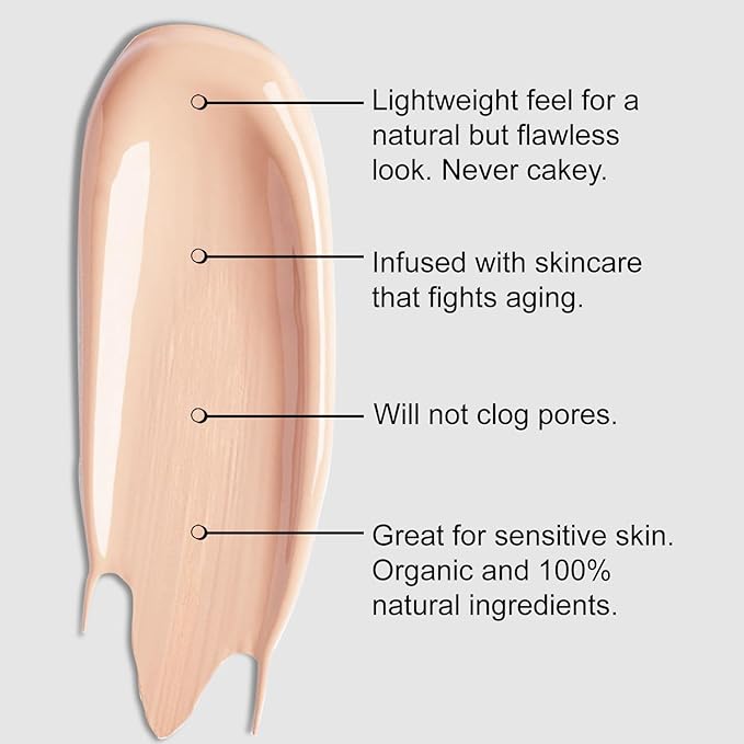 Organic Aloe-Based LUX Liquid Foundation, Natural Vegan Gluten-Free Made in USA, Latte