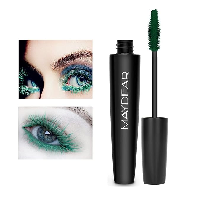 Maydear Dark Green Waterproof Long Lasting Smudgeproof Mascara for Women's Eye Makeup
