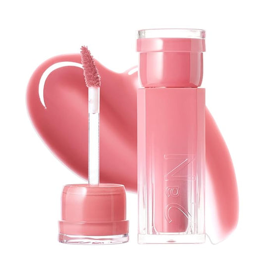 2aN Glaze Bouncing Tint – Lightweight, Moisturizing Lip Tint with High-Shine Finish, Smooth, Light Plumping, Comfortable Wear, Korean Makeup (Rosy Mocha, 0.16 oz)