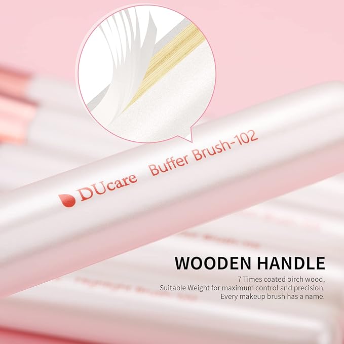 DUcare Makeup Brushes Set Professional 27Pcs Makeup Brushes Premium Synthetic Kabuki Foundation Blending Face Powder Blush Concealers Eye Shadows Make Up Brushes Kit White