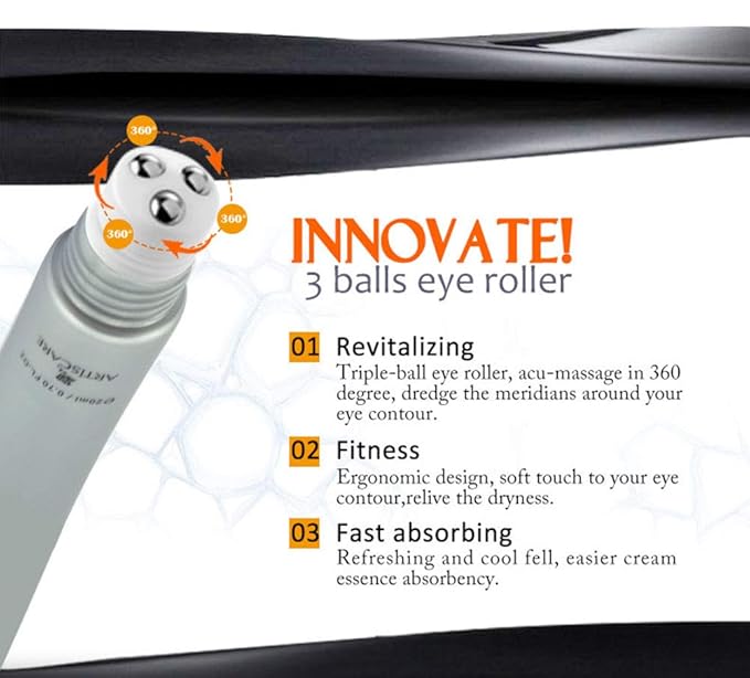 Eye Peptide Serum Eye Massage Roller Nourishing Relieve Loose Eye Bags Dark Circles Eye Skin Care Under Eye Cream for Fine Wrinkles and Puffiness Daily Skincare(Nourishing Grey)