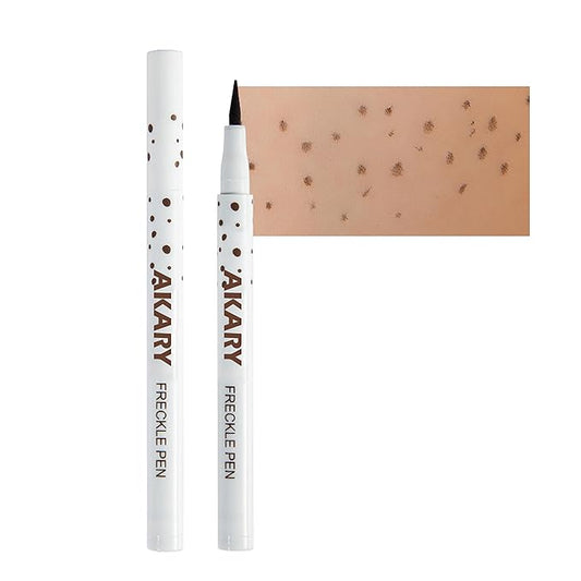 AKARY Freckle Pen Professional Lifelike Face Concealer Point Out Natural Waterproof Longlasting Soft Artificial Freckles Fine Makeup Freckle Pen Life Face Decoration (#04 Dark Brown)