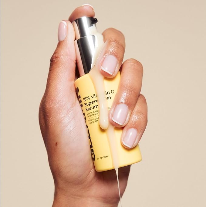 Gleamin Superactive Vitamin C Serum for Face with 15% Vitamin C, Niacinamide, Bakuchiol & Hyaluronic Acid – Skin Brightening Facial Serum for Women & Men – Dark Spot Remover & Radiant Glow – 1 fl oz