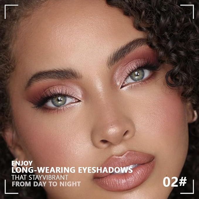 4 Colors Light Violet Pink Purple Brown Eye Shadow Powder Palette Makeup, Neutral Matte Shimmer Quads Eyeshadow Palette for Women Highly Pigmented Waterproof, paleta de sombras de ojos,Vegan 02