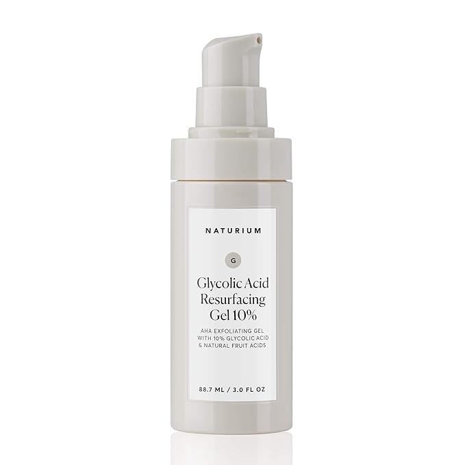 Naturium Glycolic Acid Resurfacing Gel 10%, AHA Exfoliating Gel with Natural Fruit Acids, 3.0 oz
