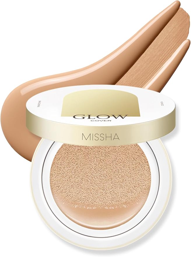 MISSHA Glow Cushion No.25 Warm Beige for Natural Skin Radiant & Moisturizing Skin with Buildable Coverage