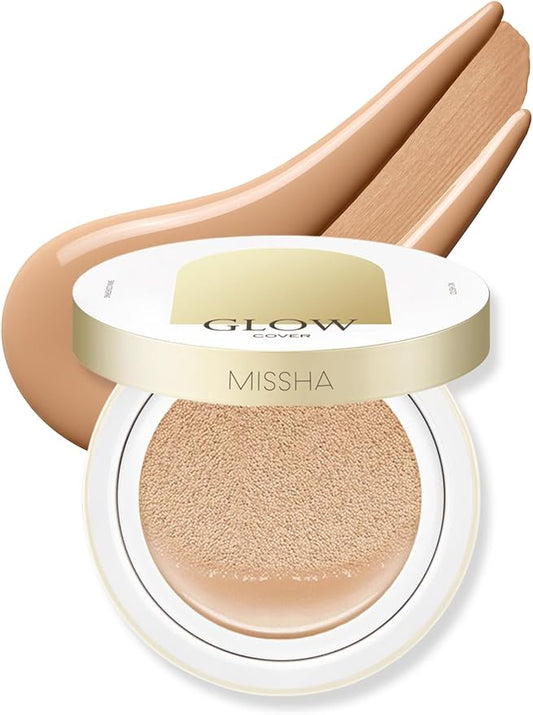 MISSHA Glow Cushion No.25 Warm Beige for Natural Skin Radiant & Moisturizing Skin with Buildable Coverage