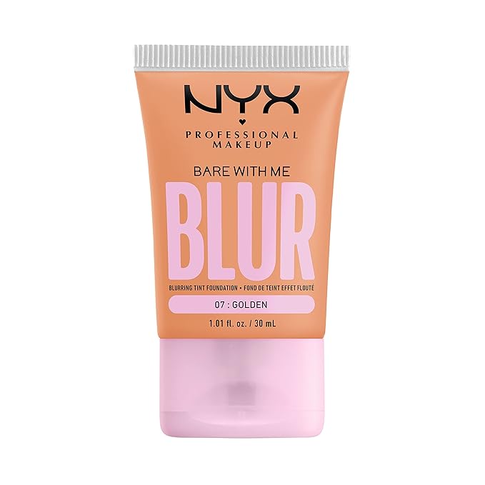NYX PROFESSIONAL MAKEUP Bare With Me Blur Skin Tint Foundation Make Up with Matcha, Glycerin & Niacinamide - Golden