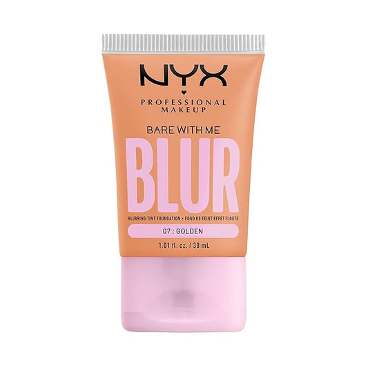 NYX PROFESSIONAL MAKEUP Bare With Me Blur Skin Tint Foundation Make Up with Matcha, Glycerin & Niacinamide - Golden