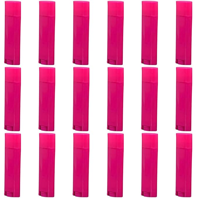 5ml 100Pcs Empty Oval Deodorant Lip balm Tubes Containers Twist-up Refillable Containers for Lipstick,Chapstick,Homemade Lip balm,DIY Deodorants(Hot Pink)
