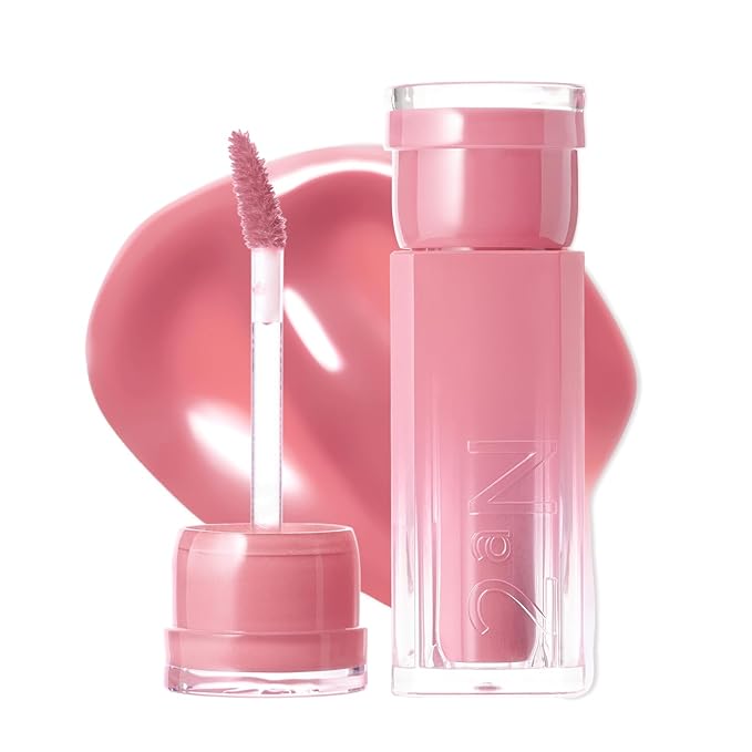 2aN Glaze Bouncing Tint – Lightweight, Moisturizing Lip Tint with High-Shine Finish, Smooth, Light Plumping, Comfortable Wear, Korean Makeup (Lazy, 0.16 oz)
