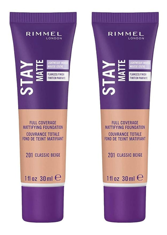 Rimmel Stay Matte Liquid Foundation, Classic Beige, 1 Fl Oz, 2 Count (Pack of 1)