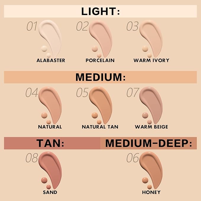 FOCALLURE 2 Pcs Liquid Foundation, Skin Evolution Foundation + Concealer, Full Coverage Foundation Makeup, Durable, Waterproof, Oil-Control, Hides Wrinkles & Lines, Porcelain