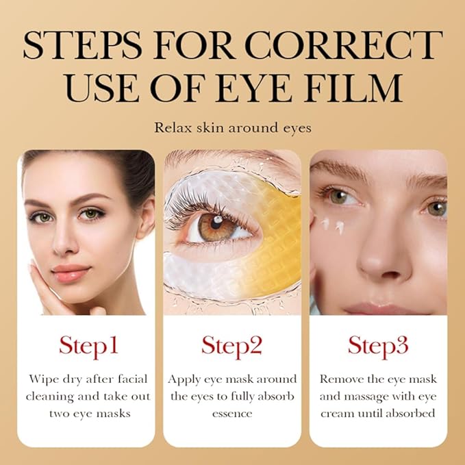 3D Crescent Design Under Eye Patches (5 Pairs) - Crystal Under Eye Mask with Eye Cream, Specifically for Canthus Wrinkles and Dryness Around the Eyes (Crystal)