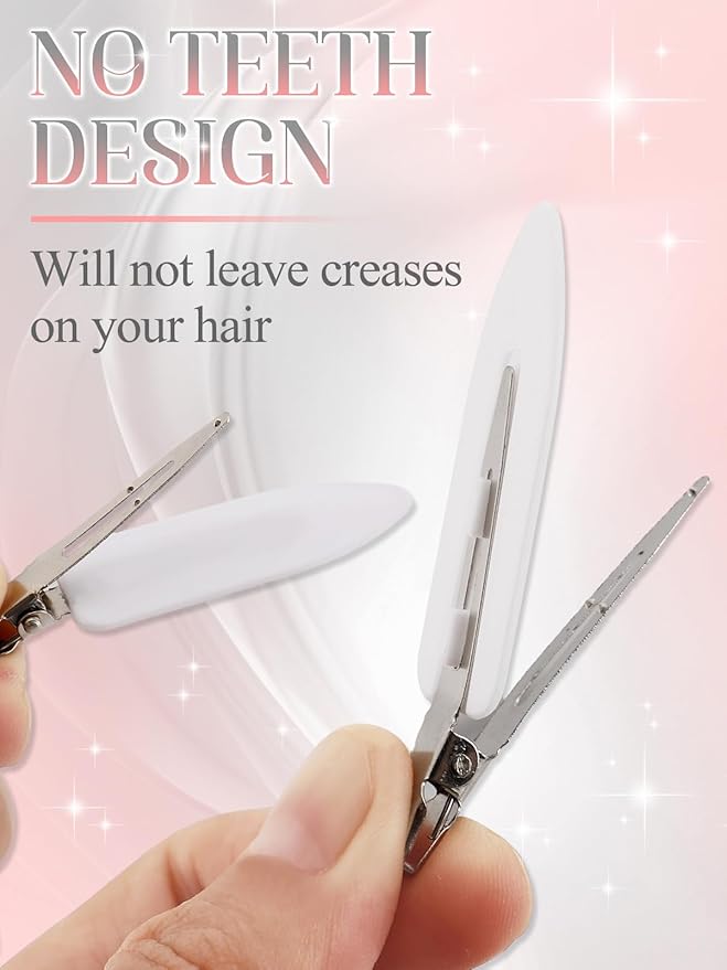 8Pcs No Bend No Crease Hair Clips - Styling Duck Bill Clips Alligator Hair Barrettes for Styling Sectioning, Small Gifts for Women Girl Salon Hairstyle Hairdressing Bangs Waves Makeup, White