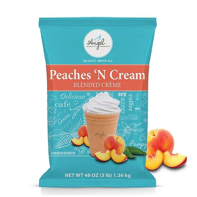Angel Specialty Products, Blended Smoothie, Frappe Powder Mix, Peaches ‘N Cream [3 LB] [34 Servings]