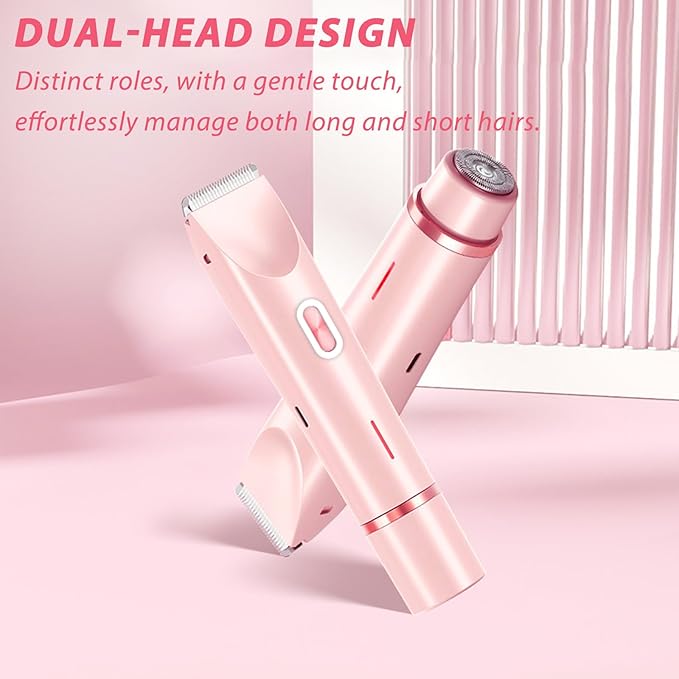 2025 New Electric Womens Shaver, 2-in-1 Women's Body Shaver, Bikini Electric Razor, Wet and Dry Use Body Trimmer for Home (Pink)