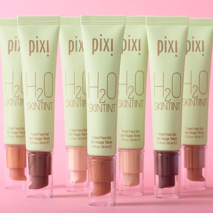 Pixi Beauty H2O SkinTint Tinted Face Gel, 1.2 fl oz / 35 ml, Mahogany