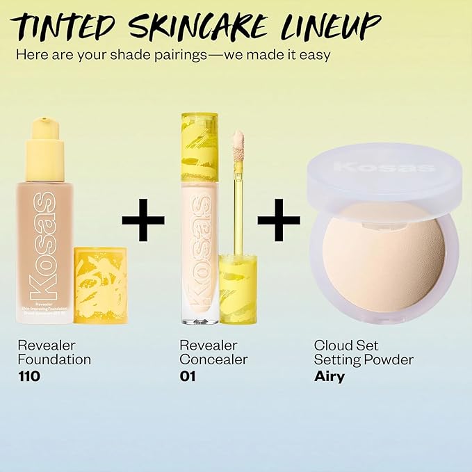 Kosas Revealer Skin-Improving Foundation with SPF 25 Protection -Hydrate, Brighten, Soothe, Plump, Protect Skin - Smoothing Texture, Natural Finish and Clean Formula - Very Light Neutral 110